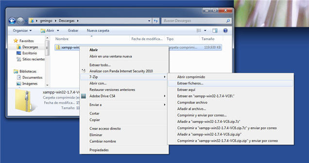 Escogiendo 7-zip