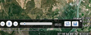 Se ve la herramienta de grabación de recorrido cuando se reproduce el vídeo grabado