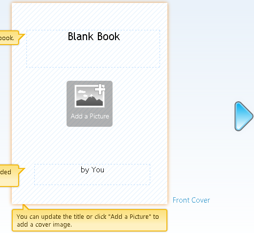Vista de la portada del libro, con el título "Blank Book"
