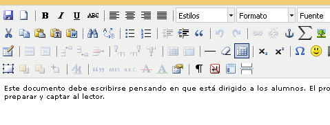 Se ve un editor web on-line, con opciones como negrita, cursiva, etc.