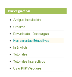 Se ve en una barra de opciones, una que es "usar PHP WebQuest"