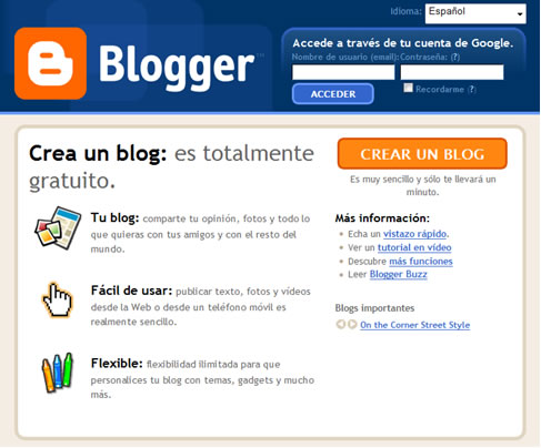 Accede a Blogger