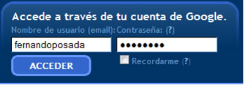 Accede a través de tu cuenta de Google