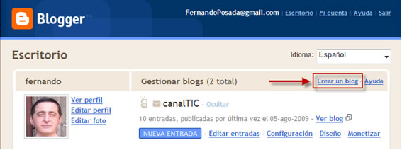 Crear un blog
