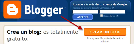 Crea tu blog en Blogger