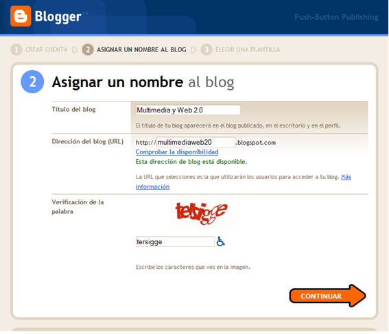 Asignar un nombre al blog