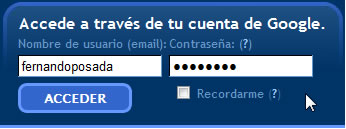 Accede a través de tu cuenta de Google
