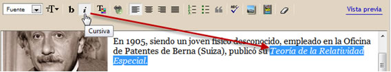 Efecto cursiva