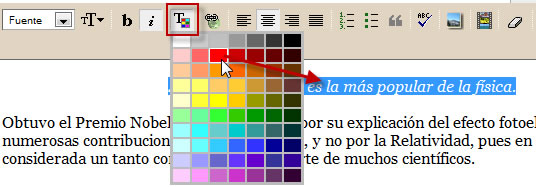 Color del texto
