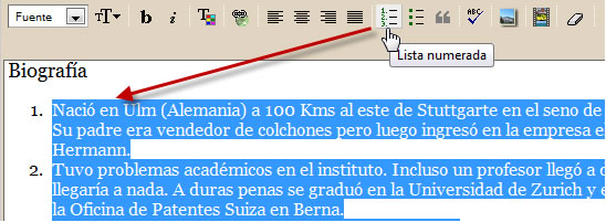 Lista numerada