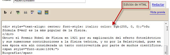 Edición de HTML