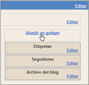 Añadir un gadget