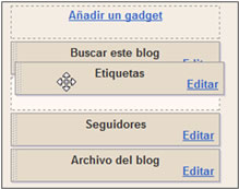 Mover un gadget en el diseño
