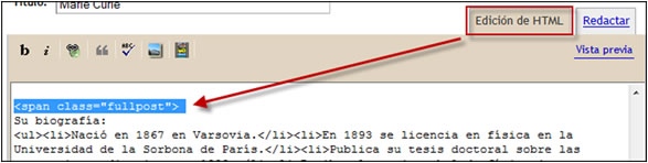 Edición HTML