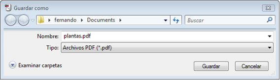 Guardar archivo PDF