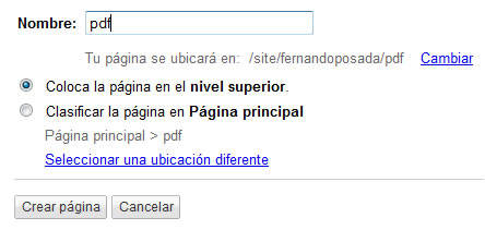 Crear carpeta PDF