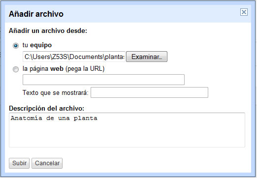 Añadir archivo