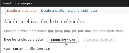 Añadir archivos desde tu ordenador