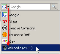 Buscador de wikipedia de Firefox
