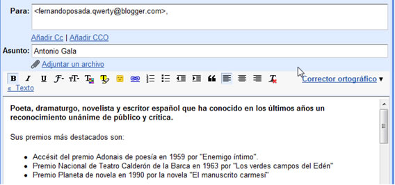Email desde GMail
