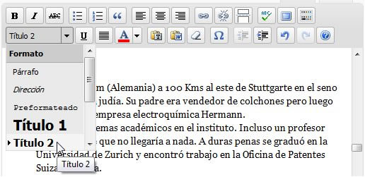 Tamaño de la fuetne