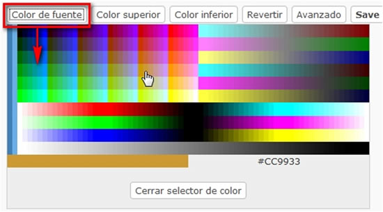 Color de fuente