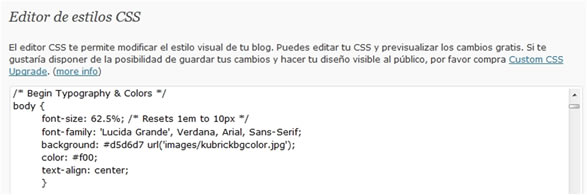 Editor de estilos CSS