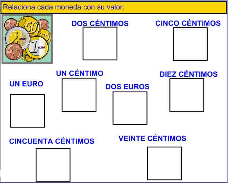 Imagen para relacionar las monedas.