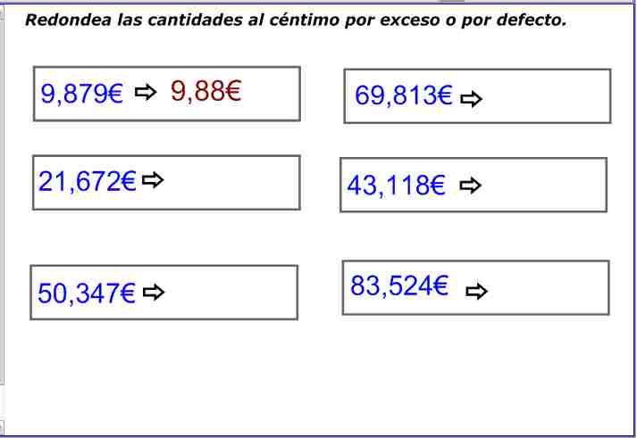 Actividad de redondeo.