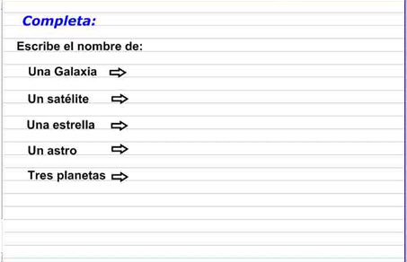 Actividad de completar definiciones.
