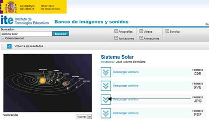 Ejemplo de imagen universo en el Bando de Imagenes del ITE.