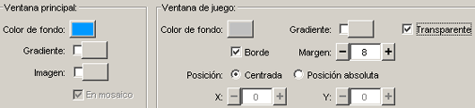 Opciones de la pestaña Ventana