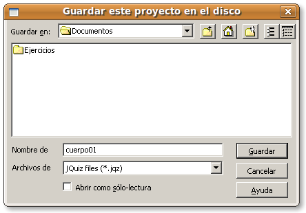 Guardar ejercicio