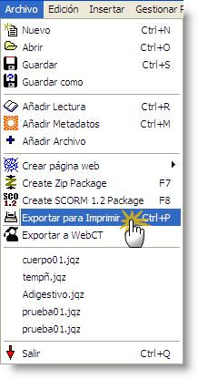 Exportar para imprimir