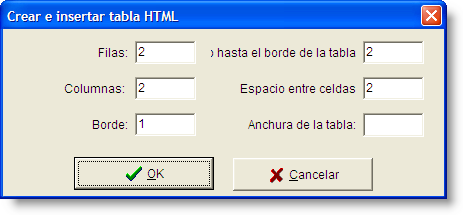 Crear e insertar tabla
