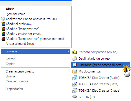 Enviar a Escritorio