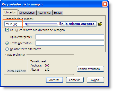 Propiedades de la imagen