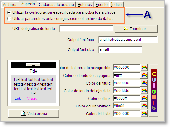 Configuración del aspecto