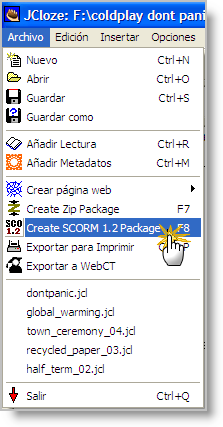 Crear paquete SCORM