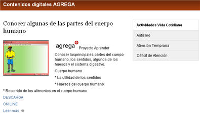 Contenidos AGREGA