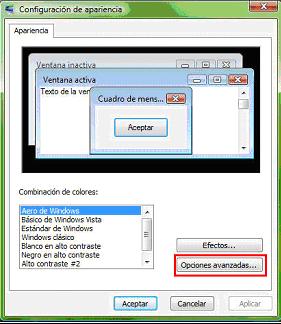 configuracion apariencia