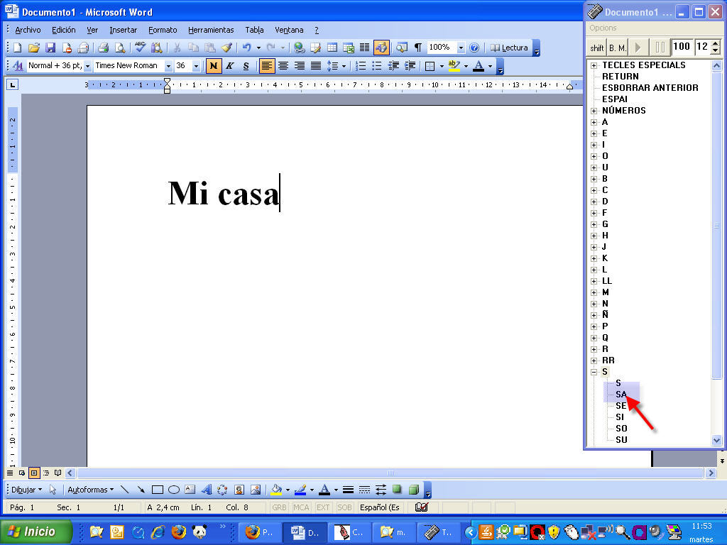 escritura con teclamagic