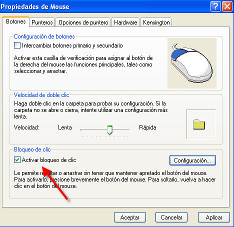 ventana configuracion mouse 