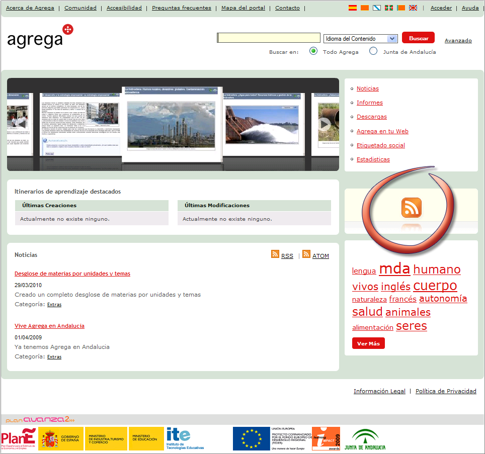 Portada. Acceso a Suscripciones.
