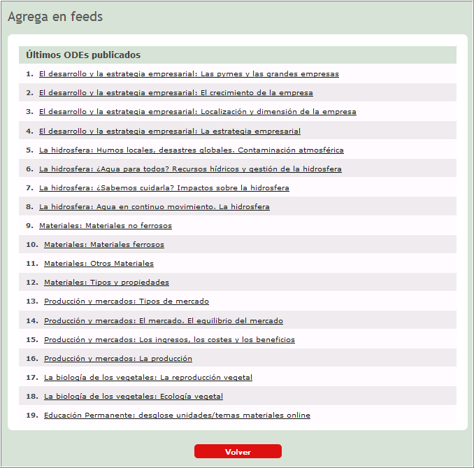 Portada. Suscripciones. Opción ver listado.