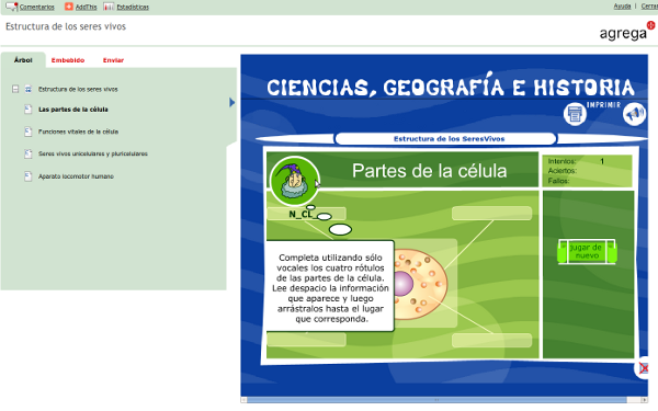 Visualizar contenidos en Agrega