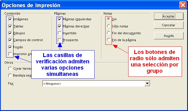 Botones de radio