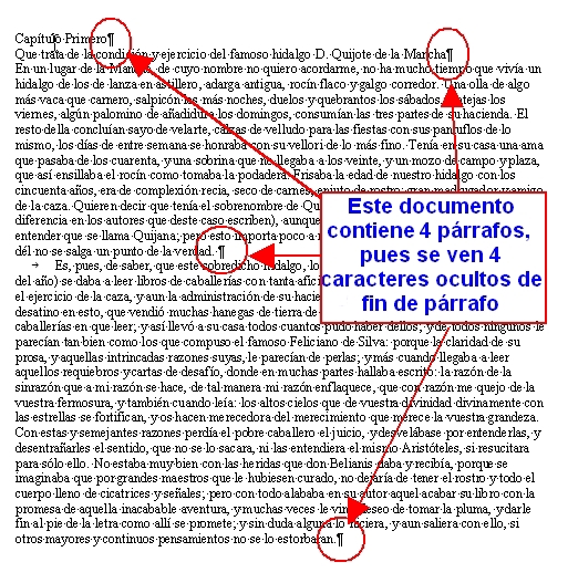 Marcas de párrafo