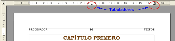 Tabuladores en encabezado