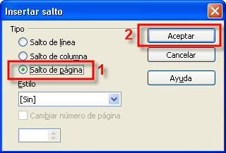 Insertar salto